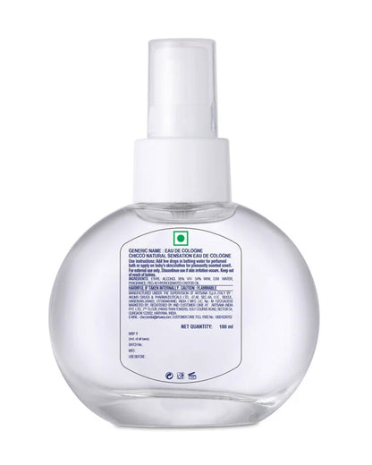 Chicco Natural Sensation Eau De Cologne Baby Fragrance-Soothes & Softens Skin-Dermatologically Tested & Safe From Birth On