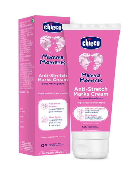 Chicco Mamma Moments Stretch Marks Cream-With Shea butter & Alchemilla-Vulgaris-Pregnancy & Breastfeeding Safe