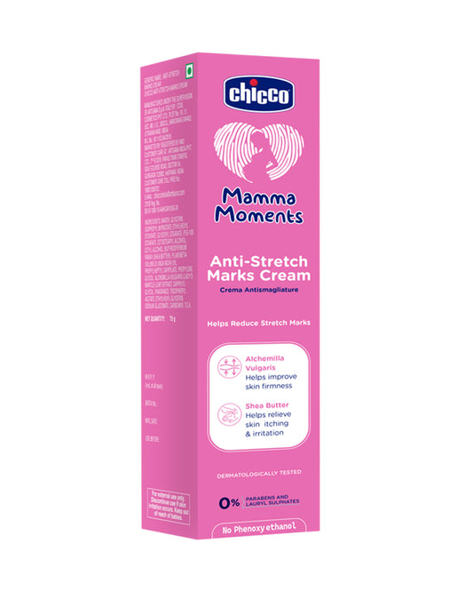 Chicco Mamma Moments Stretch Marks Cream-With Shea butter & Alchemilla-Vulgaris-Pregnancy & Breastfeeding Safe