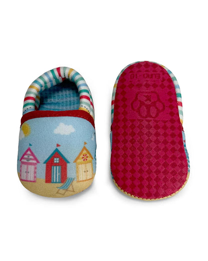 Kazarmax Sea Green Pre-Walker Shoes-Other Prints-Cotton-Pack of 4-For Infants