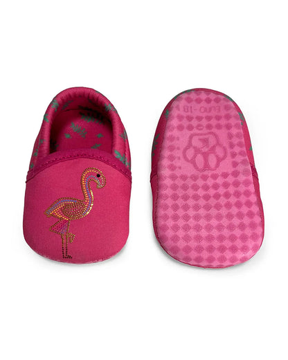 Kazarmax Pink Pre-Walker Shoes-Other Prints-Cotton-Pack of 4-For Infants