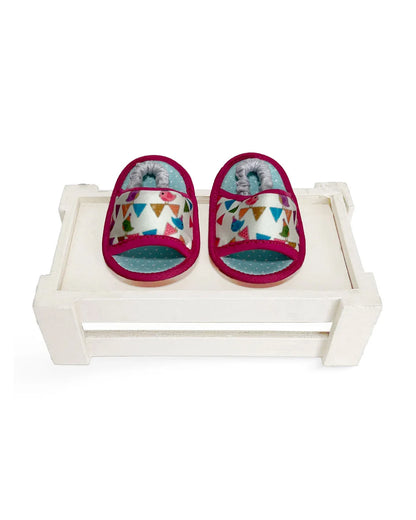 Kazarmax Pink Pre-Walker Shoes-Other Prints-Cotton-Pack of 4-For Infants