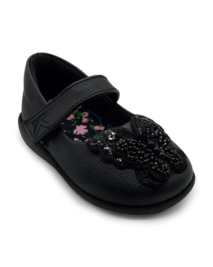 Kazarmax Black Butterfly Velcro Bellies-For Infants