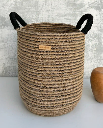 nobbys Multipurpose Storage Basket-with Handles-for Clothes & Toys-Sturdy & Durable-Dusky Walnut