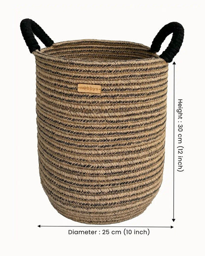 nobbys Multipurpose Storage Basket-with Handles-for Clothes & Toys-Sturdy & Durable-Dusky Walnut