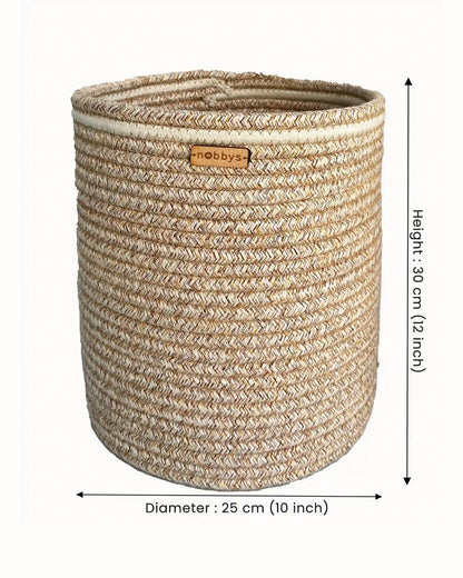 nobbys Multipurpose Storage Basket-for Clothes & Toys-Sturdy & Durable-Ivory Luxe