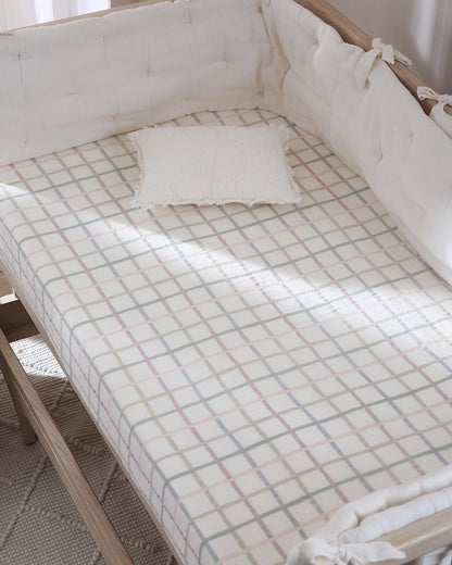 Aplito Baby Bedding Set-Wild One-Hand Embroidered-100% Organic Muslin Cotton-Off White-For Infants