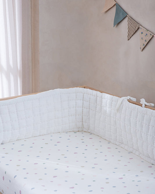 Aplito Baby Bedding Set-All Aboard Adventures-Hand Embroidered-100% Organic Muslin Cotton-White-For Infants