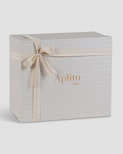 Aplito Baby Bedding Set-Little Tuskers-Patchwork-100% Organic Cambric Cotton-White & Light Blue-For Infants