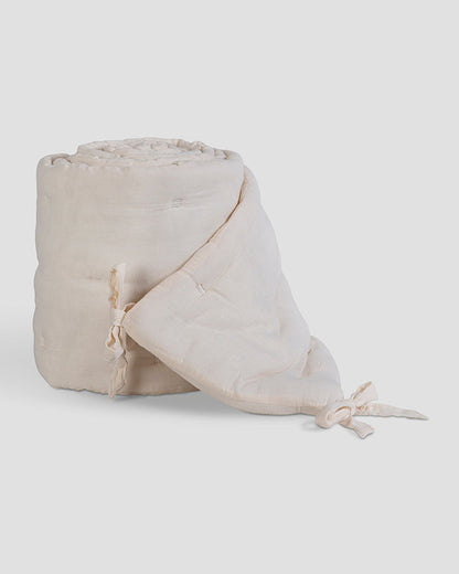Aplito Baby Cot Bumper-Ecru-100% Organic Muslin Cotton-For Infants