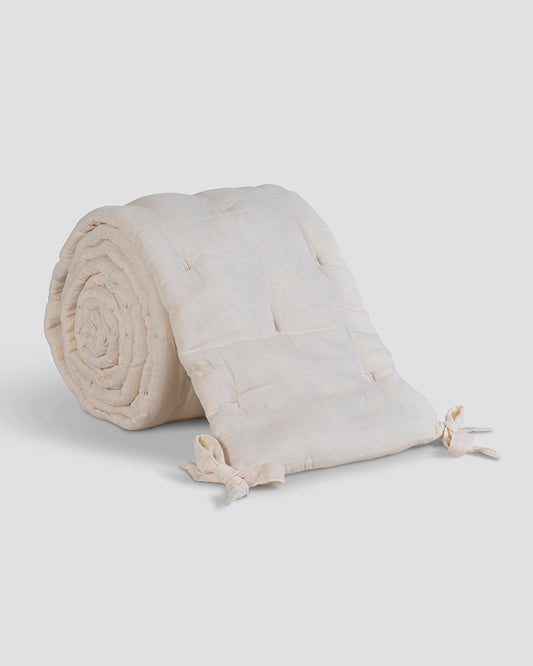 Aplito Baby Cot Bumper-Ecru-100% Organic Muslin Cotton-For Infants
