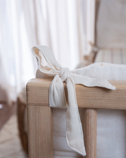 Aplito Baby Cot Bumper-Ecru-100% Organic Muslin Cotton-For Infants