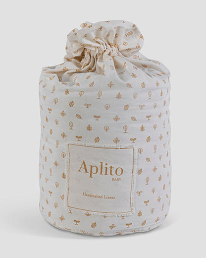Aplito Baby Cot Bumper-Ecru-100% Organic Muslin Cotton-For Infants