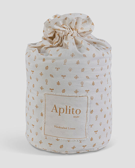 Aplito Baby Cot Bumper-Ecru-100% Organic Muslin Cotton-For Infants