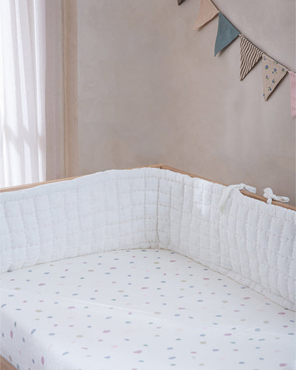 Aplito Baby Cot Bumper-Ivory-100% Organic Muslin Cotton-For Infants