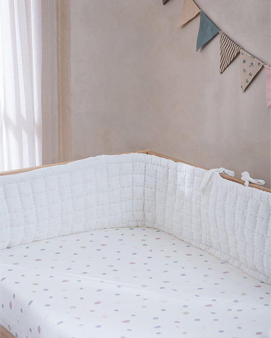 Aplito Baby Cot Bumper-Ivory-100% Organic Muslin Cotton-For Infants