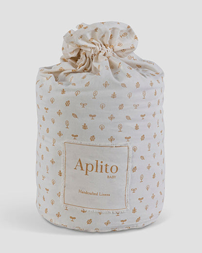 Aplito Baby Cot Bumper-Ivory-100% Organic Muslin Cotton-For Infants