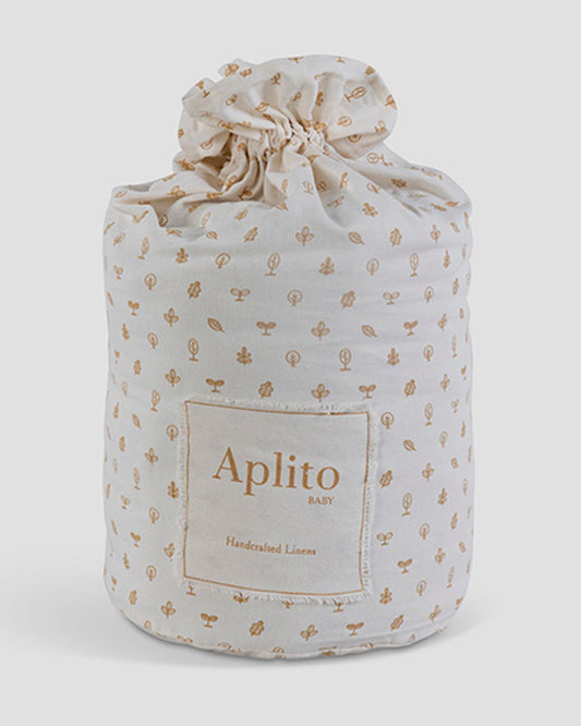 Aplito Baby Cot Bumper-Little Tuskers-100% Organic Poplin Cotton-Light Blue-For Infants