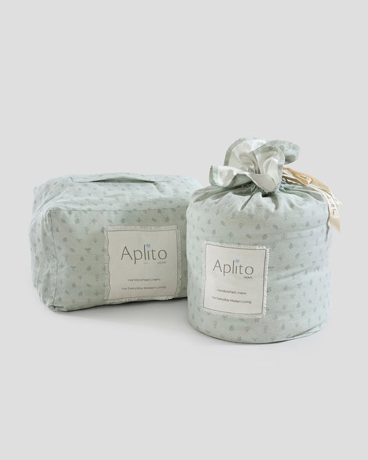 Aplito Baby Cot Bumper-Bows and Peaches-100% Organic Poplin Cotton-White-For Infants