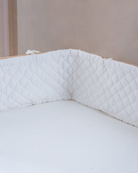 Aplito Baby Cot Bumper-Ivory-100% Organic Poplin Cotton-For Infants