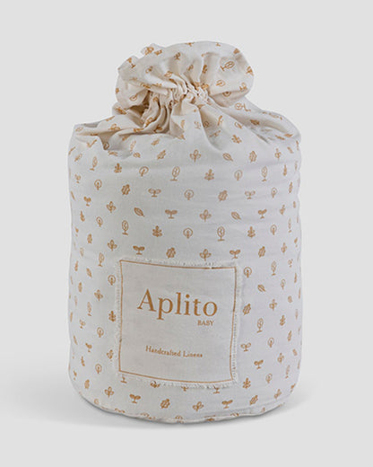 Aplito Baby Cot Bumper-Ivory-100% Organic Poplin Cotton-For Infants