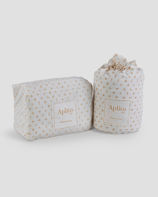 Aplito Baby Cot Bumper-Ivory-100% Organic Poplin Cotton-For Infants