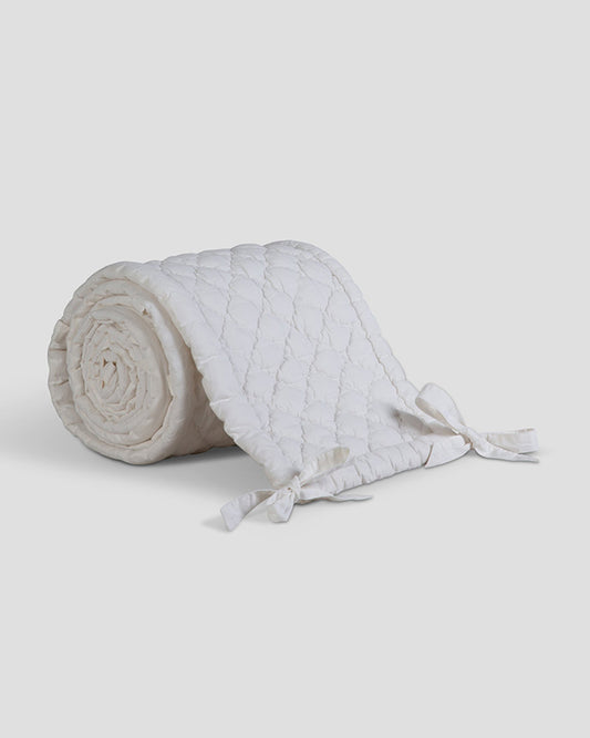 Aplito Baby Cot Bumper-Ivory-100% Organic Poplin Cotton-For Infants