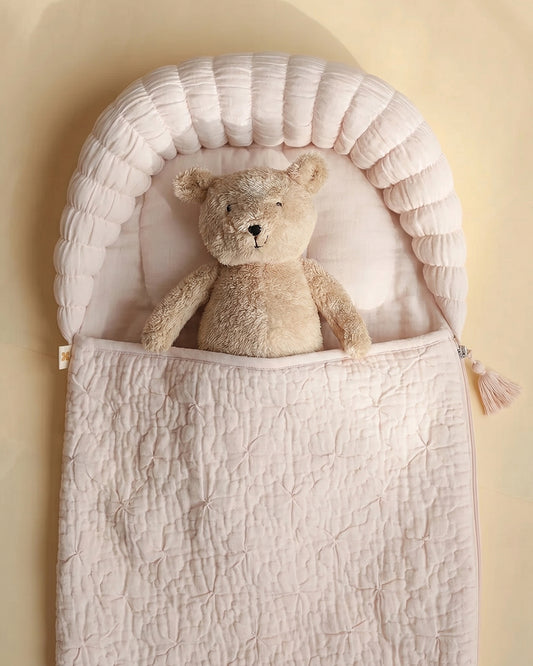 Aplito Baby Carrier Sleeping Bag-Comfort Cloud-100% Organic Cotton-Peach-Newborn Bed
