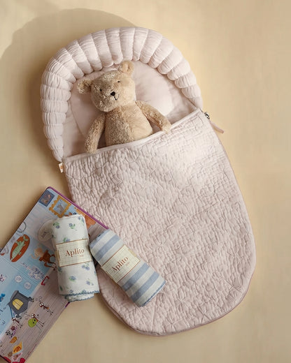 Aplito Baby Carrier Sleeping Bag-Comfort Cloud-100% Organic Cotton-Peach-Newborn Bed
