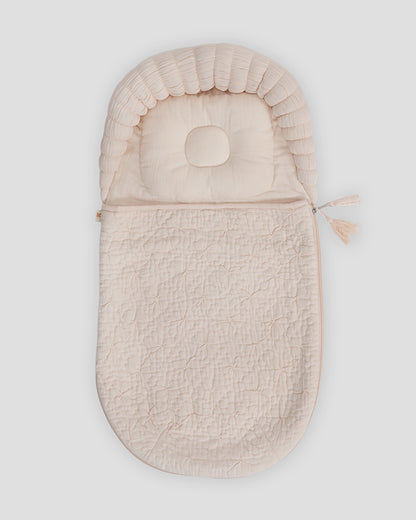 Aplito Baby Carrier Sleeping Bag-Comfort Cloud-100% Organic Cotton-Peach-Newborn Bed