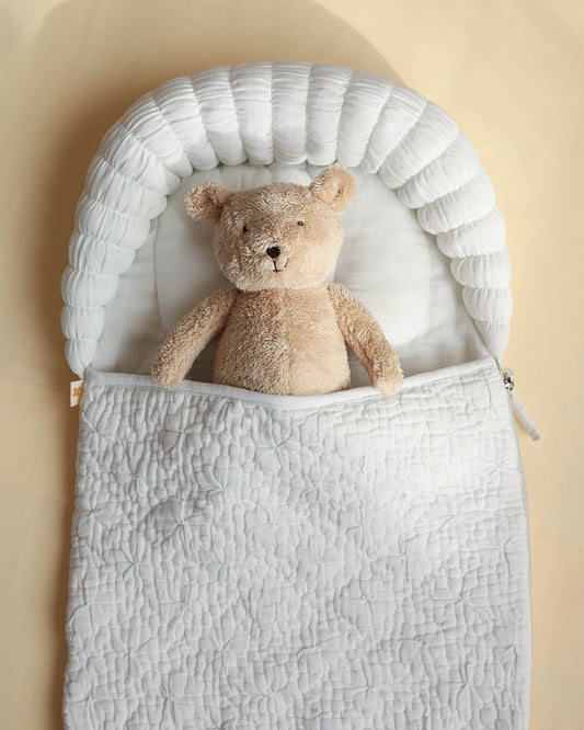 Aplito Baby Carrier Sleeping Bag-Comfort Cloud-100% Organic Cotton-Pastel Blue-Newborn Bed
