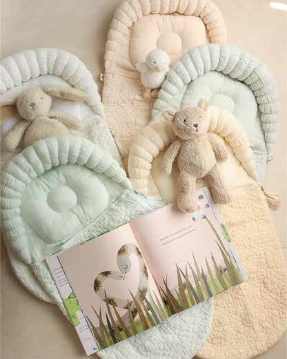 Aplito Baby Carrier Sleeping Bag-Comfort Cloud-100% Organic Cotton-Sage-Newborn Bed