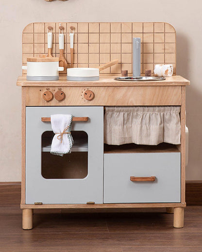 Aplito Tiny Chef's Kitchen-Pretend & Play Toy-Made From Birch Wood-Encourage Imaginative Play-24M+