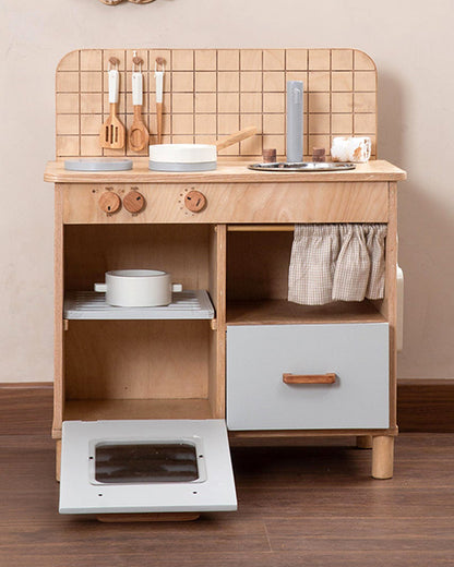 Aplito Tiny Chef's Kitchen-Pretend & Play Toy-Made From Birch Wood-Encourage Imaginative Play-24M+