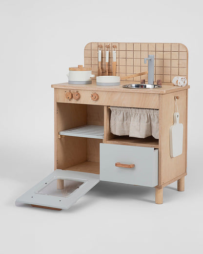 Aplito Tiny Chef's Kitchen-Pretend & Play Toy-Made From Birch Wood-Encourage Imaginative Play-24M+