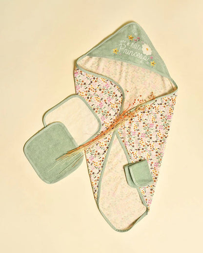 Mi Arcus Hooded Baby Bath Towel Set-With 3 Face Washers-Lightweight & Breathable-Little Princess