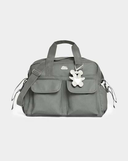 Mi Arcus Happy Summer Diaper Bag-With Diaper Changing Mat & Insulated Bottle Pocket-Ash