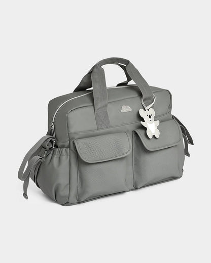 Mi Arcus Happy Summer Diaper Bag-With Diaper Changing Mat & Insulated Bottle Pocket-Ash