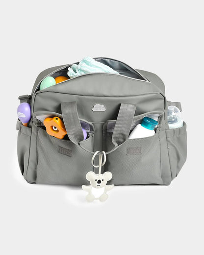 Mi Arcus Happy Summer Diaper Bag-With Diaper Changing Mat & Insulated Bottle Pocket-Ash