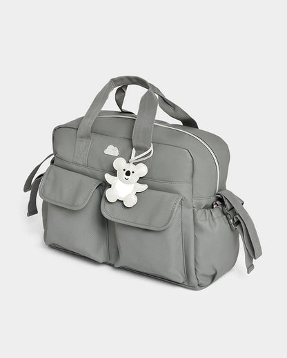 Mi Arcus Happy Summer Diaper Bag-With Diaper Changing Mat & Insulated Bottle Pocket-Ash