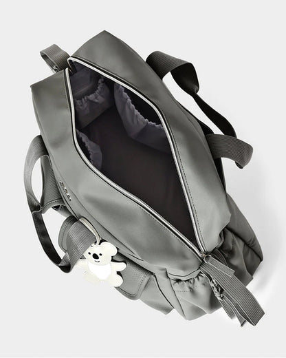 Mi Arcus Happy Summer Diaper Bag-With Diaper Changing Mat & Insulated Bottle Pocket-Ash