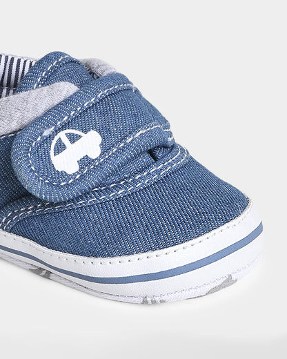 Mi Arcus Blue Velcro Pre-Walker Booties-For Infants