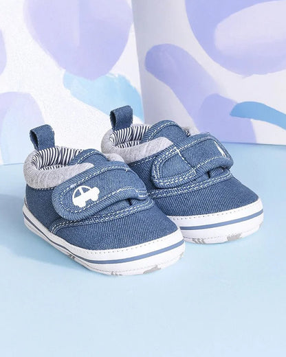 Mi Arcus Blue Velcro Pre-Walker Booties-For Infants