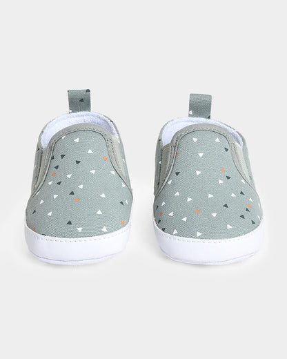 Mi Arcus Sage Green Slip On Pre-Walker Shoes-For Infants