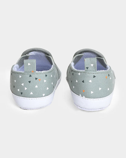 Mi Arcus Sage Green Slip On Pre-Walker Shoes-For Infants