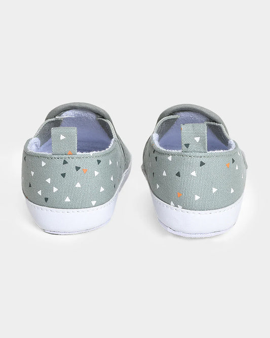 Mi Arcus Sage Green Slip On Pre-Walker Shoes-For Infants