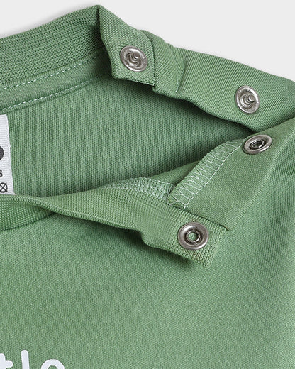 Mi Arcus Sage Green T-shirt-Little Adventurer-Cotton-For Infants