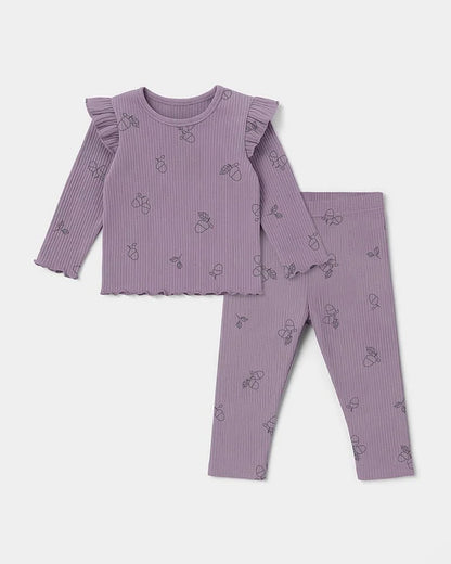 Mi Arcus Lilac T-shirt & Legging Set-Autumn Vibes-For Infants