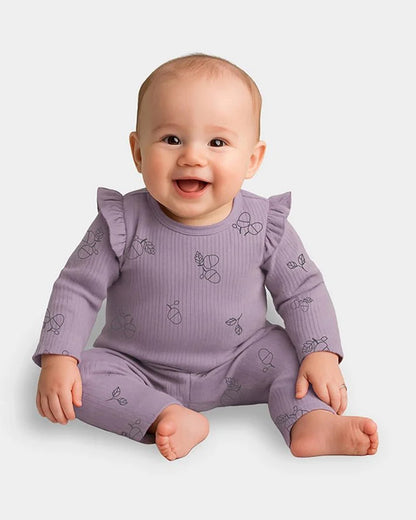 Mi Arcus Lilac T-shirt & Legging Set-Autumn Vibes-For Infants