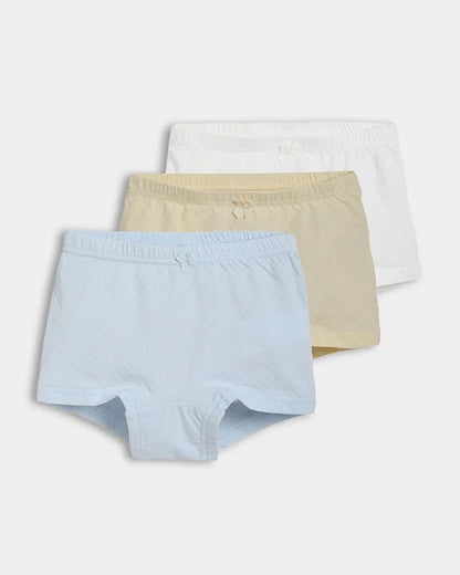 Mi Arcus Light Blue, Skin & White Panties-Solid-Cotton-Pack of 3-For Infants